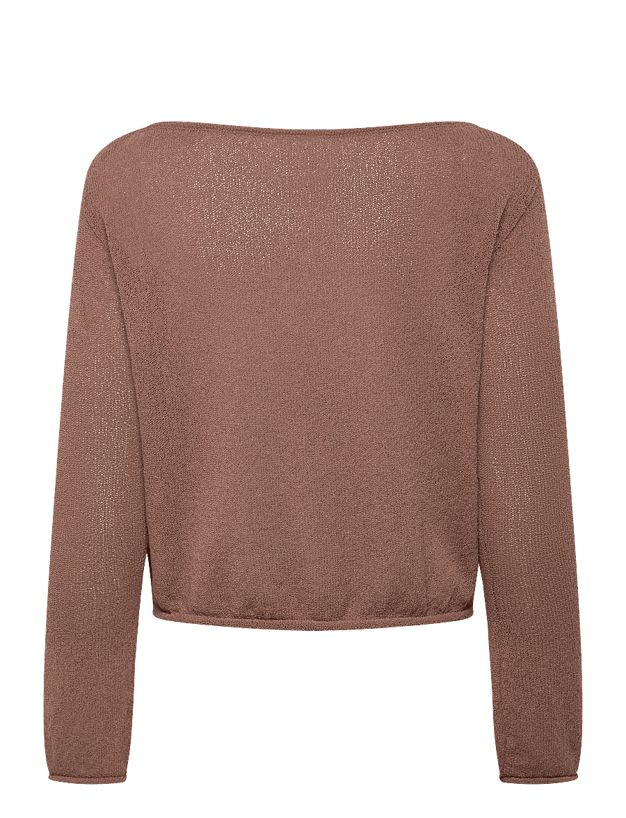 Monki - Boatneck knitted sweater - striktrøjer - brown medium dusty - 1