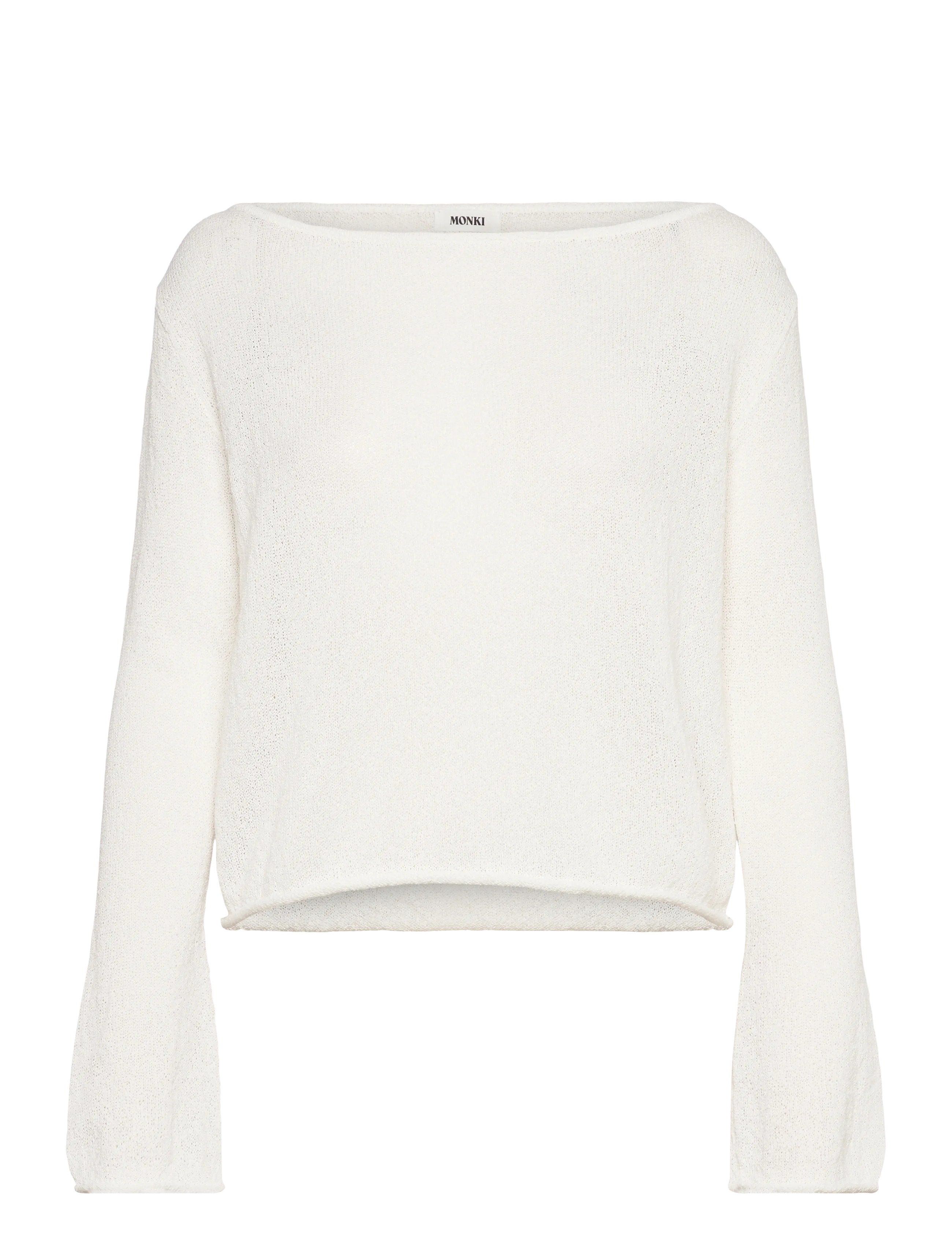 Monki Boatneck Knitted Sweater, L, Knitwear, Creme - Jumpers, Frauen