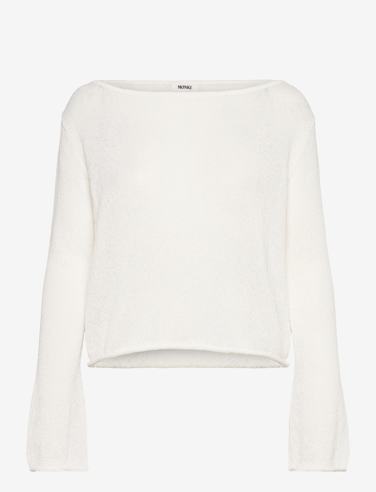 Monki - Boatneck knitted sweater - striktrøjer - white dusty light - 0