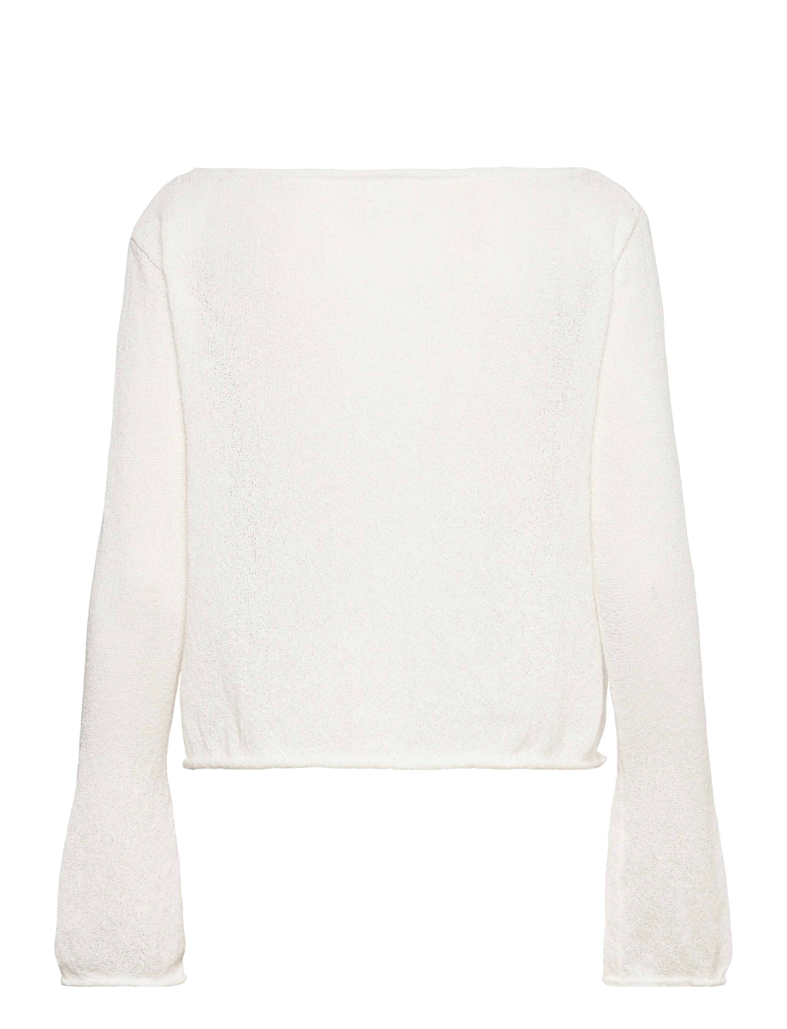 Monki - Boatneck knitted sweater - pullover - white dusty light - 1