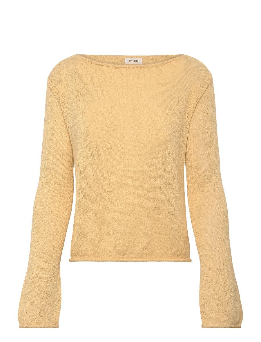 Monki - Boatneck knitted sweater - megztiniai - yellow light - 0
