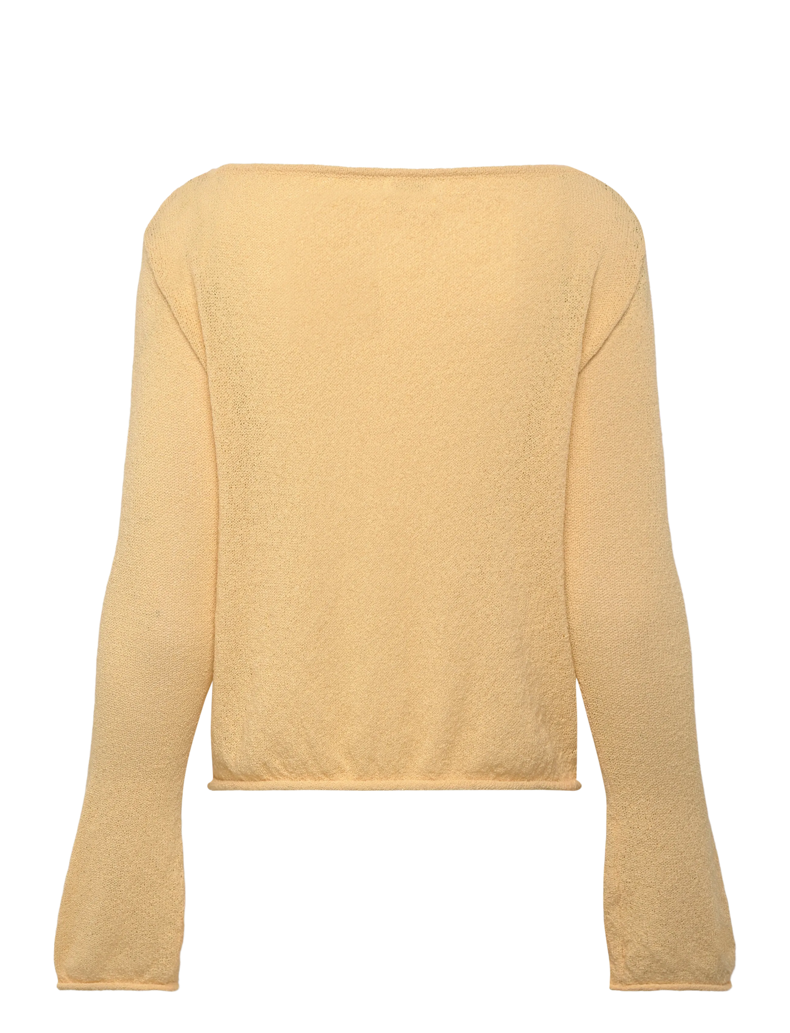 Monki - Boatneck knitted sweater - pullover - yellow light - 1