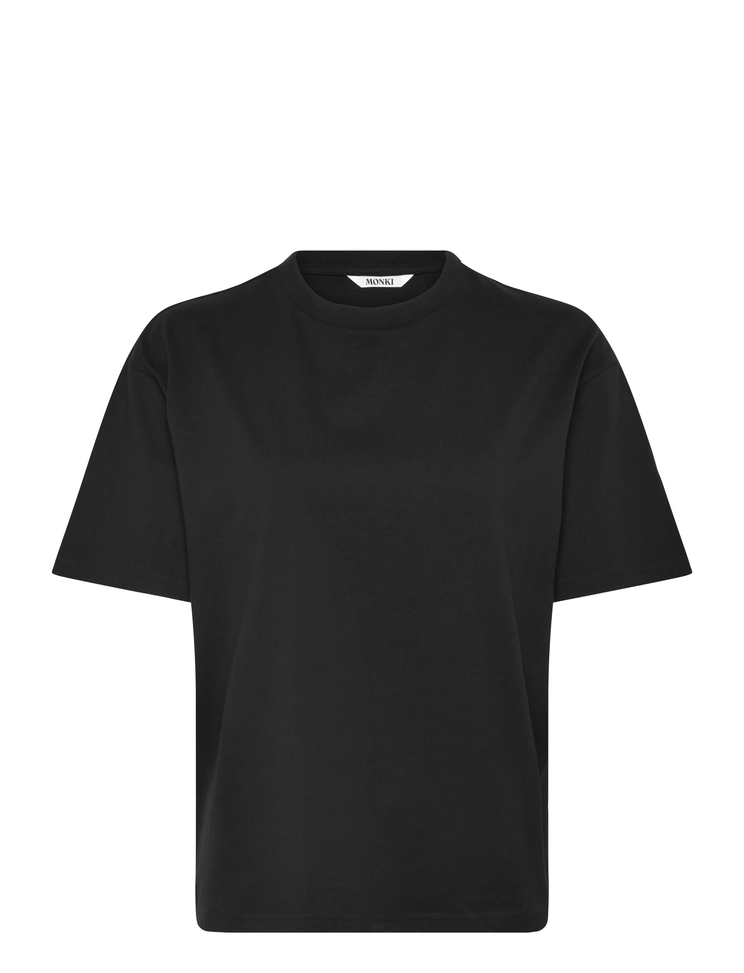 Monki Boxy Cotton T-Shirt, S, T-shirts & Oberteile, Schwarz - Short-sleeved, Frauen