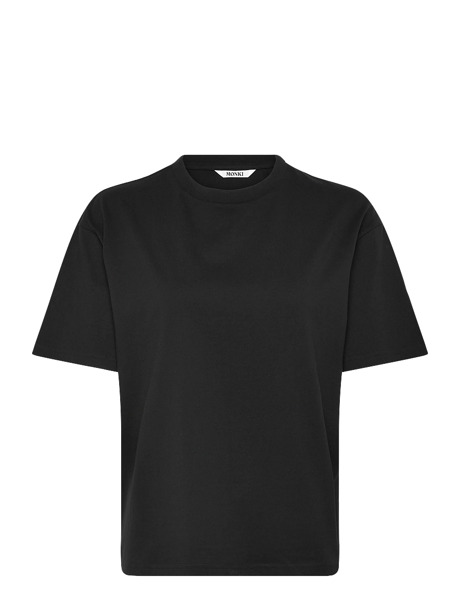 Monki - Boxy Cotton T-shirt - t-särgid - black dark - 0