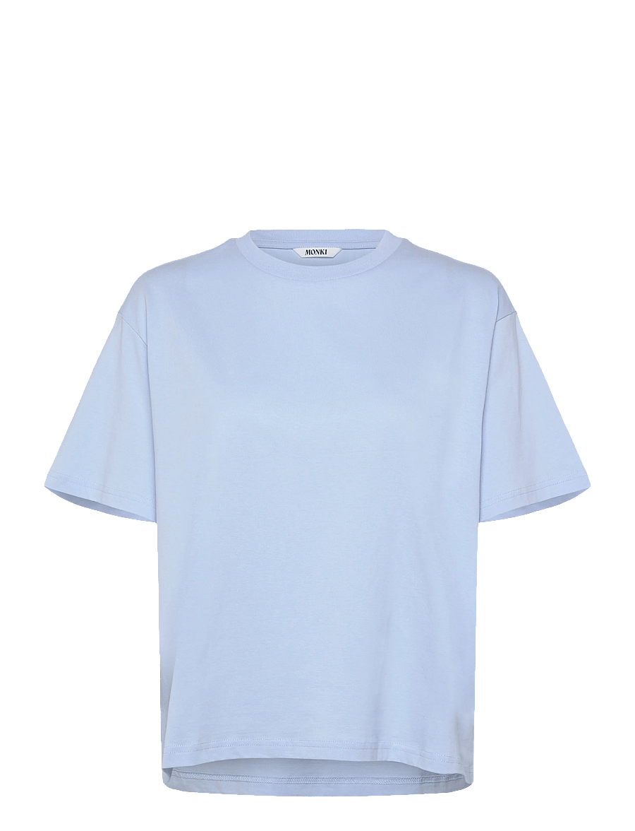 Monki - Boxy Cotton T-shirt - t-shirts - blue light - 0