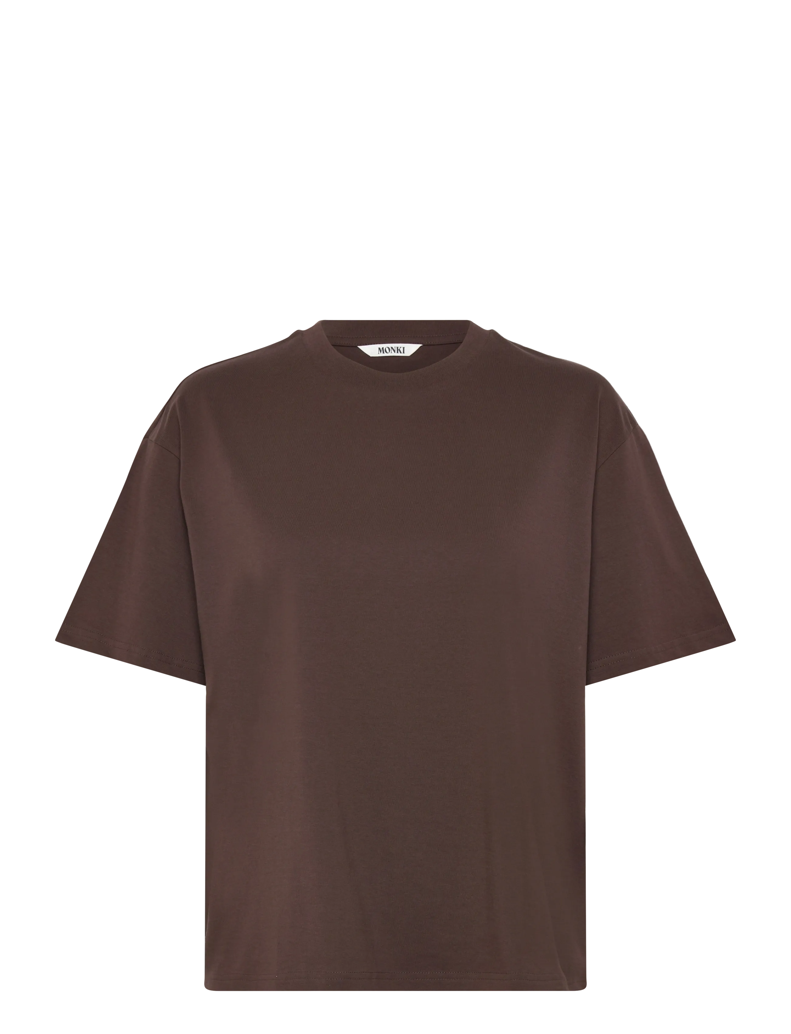 Monki Boxy Cotton T-shirt - T-shirts & Tops - BROWN DARK / brown