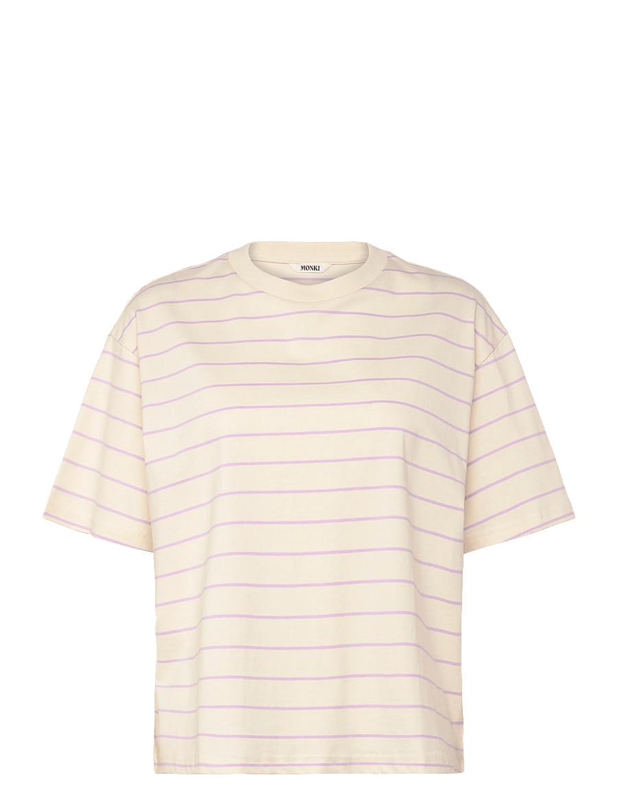 Monki - Boxy Cotton T-shirt - t-shirts - lilac purple light - 0