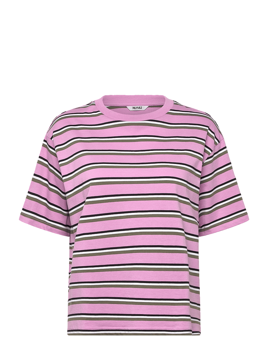 Monki - Boxy Cotton T-shirt - t-shirts - pink medium - 0
