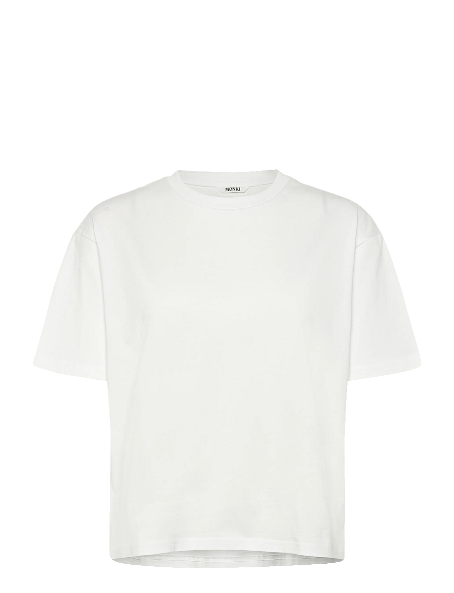Monki - Boxy Cotton T-shirt - t-shirts - white light - 0