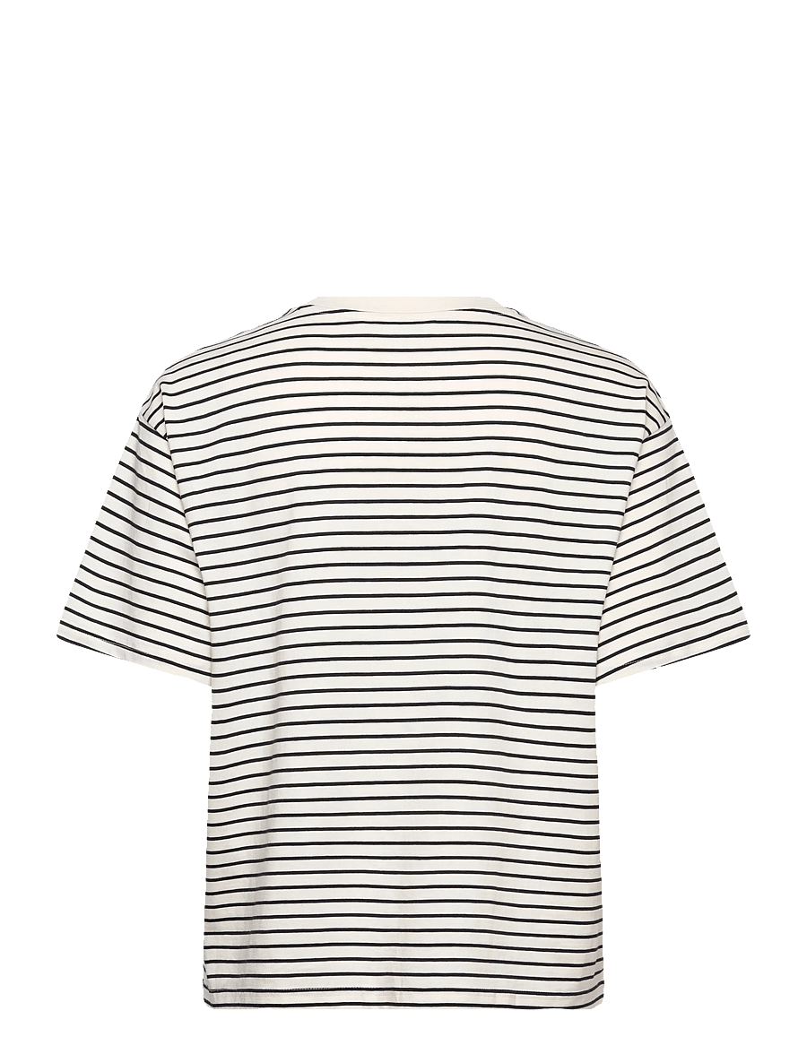 Monki - Boxy Cotton T-shirt - t-shirts - white light/black - 1