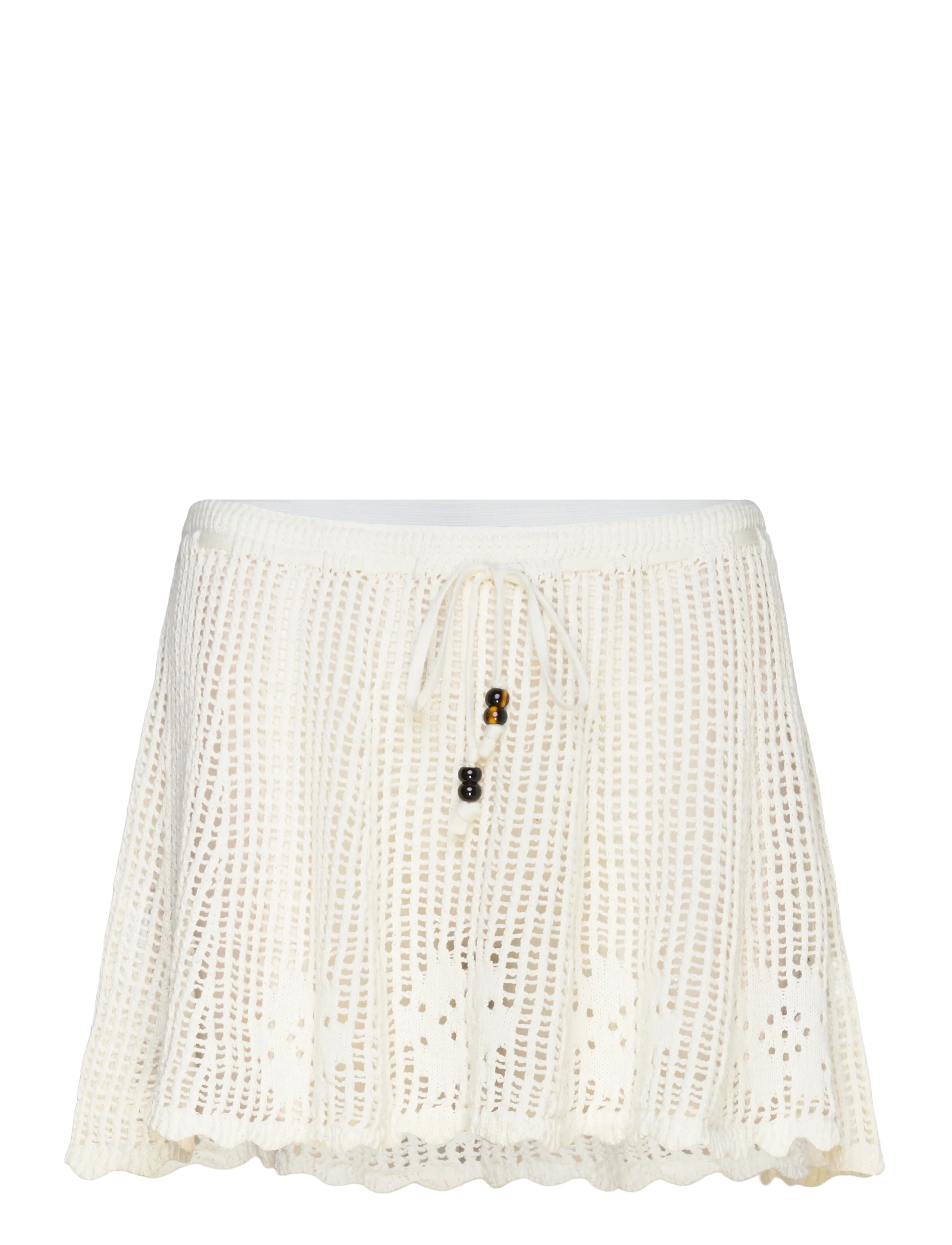 Monki Mini Knitted Skirt, Kvinder, Mini Strikket Nederdel, Cream, Str: L