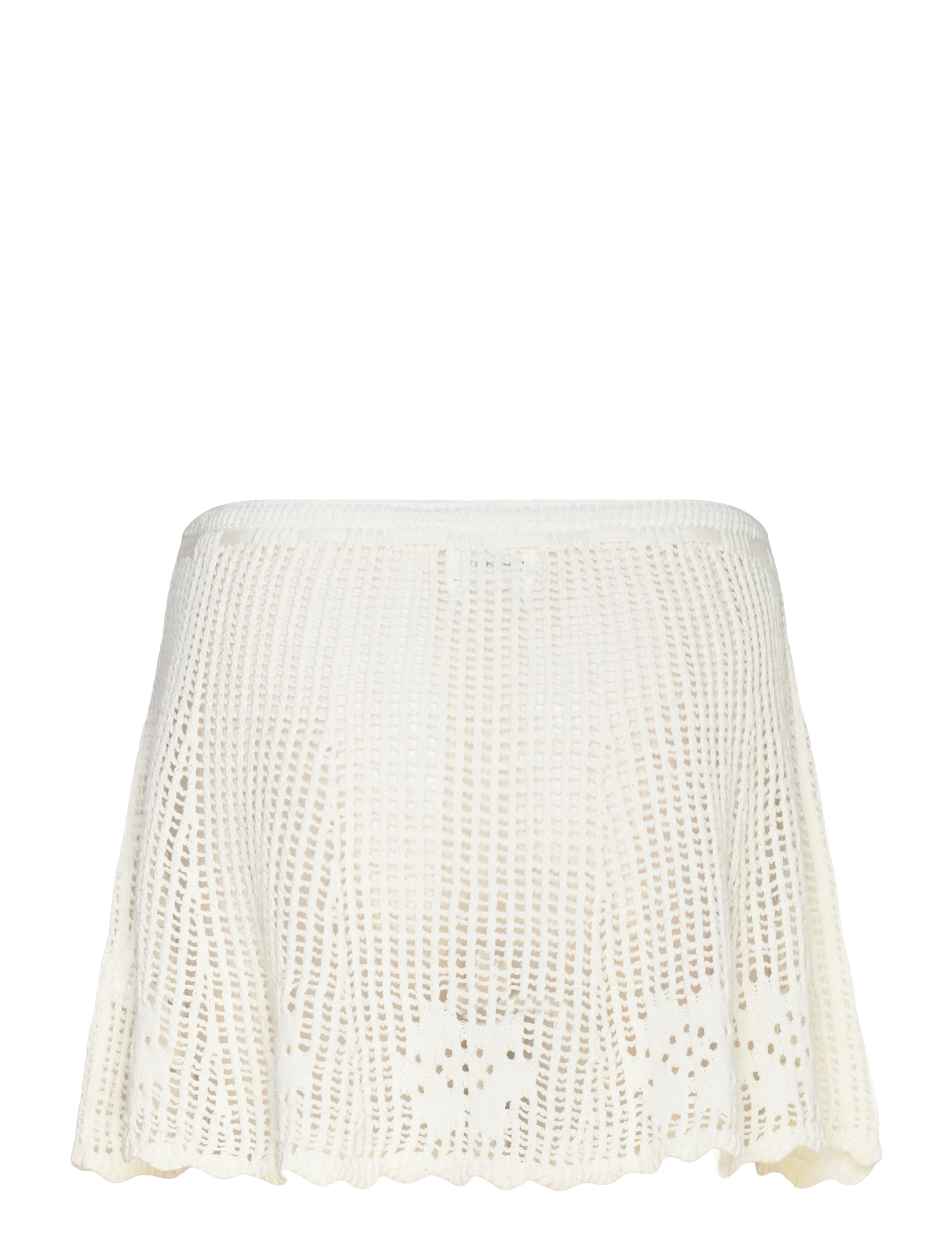 Monki - Mini knitted skirt - stickade kjolar - white dusty light - 1