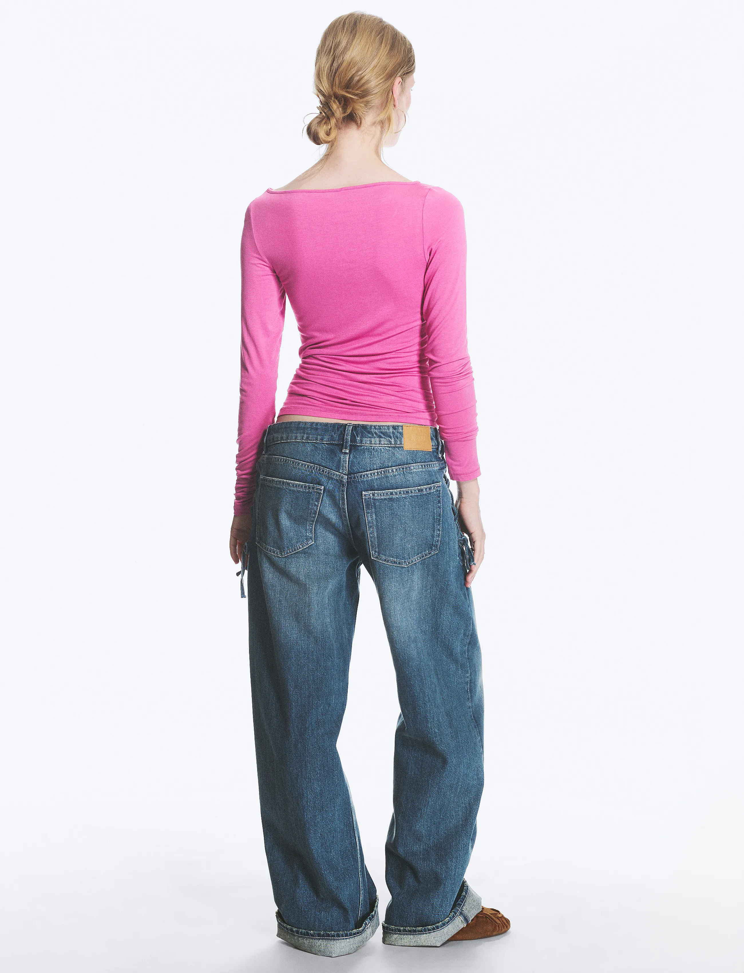 Monki - Lace up jeans - denim blue medium - 2
