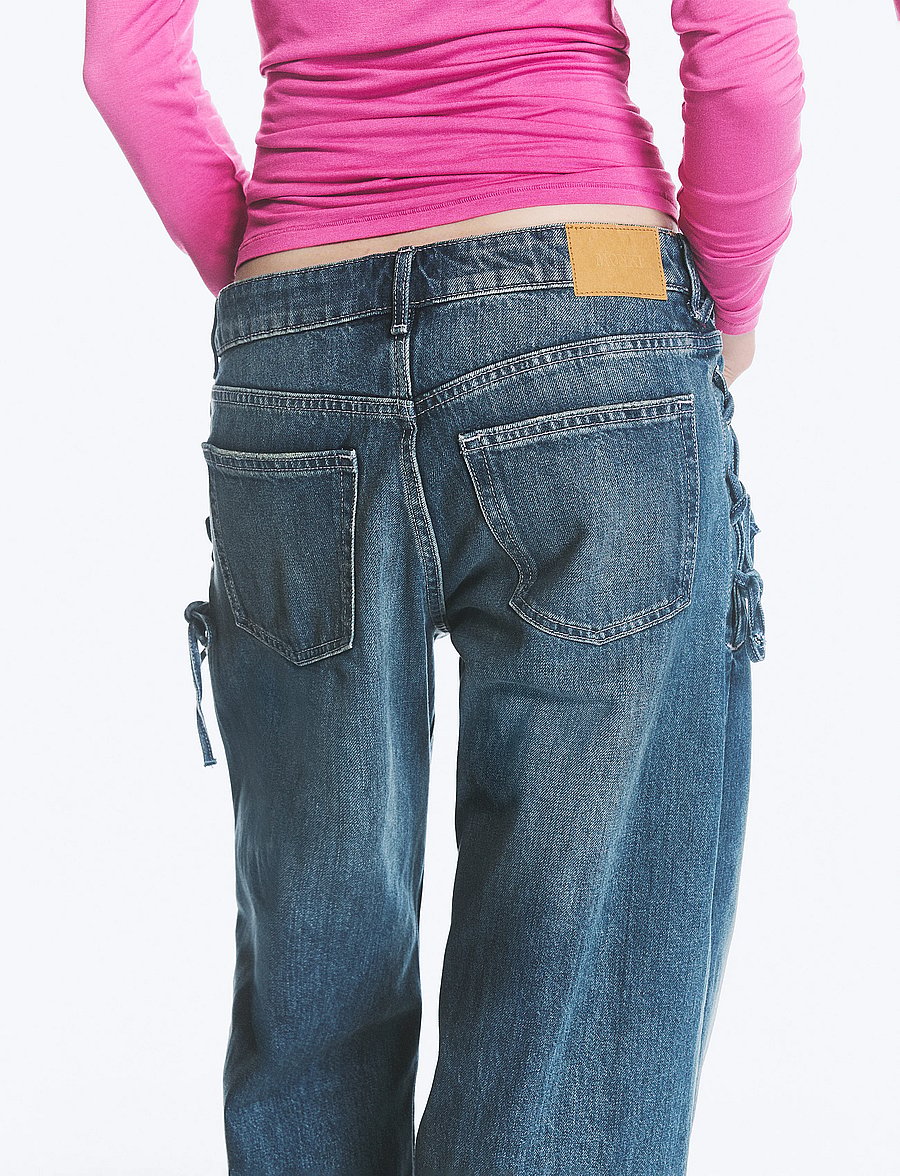 Monki - Lace up jeans - vida jeans - denim blue medium - 3
