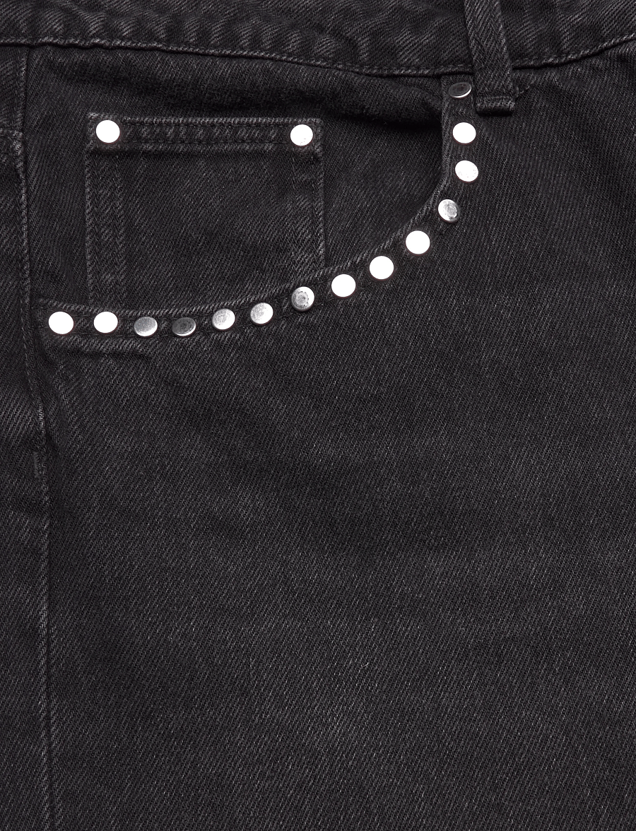 Monki - Imoo Straight Studded Jeans - gerade jeans - washed black - 2