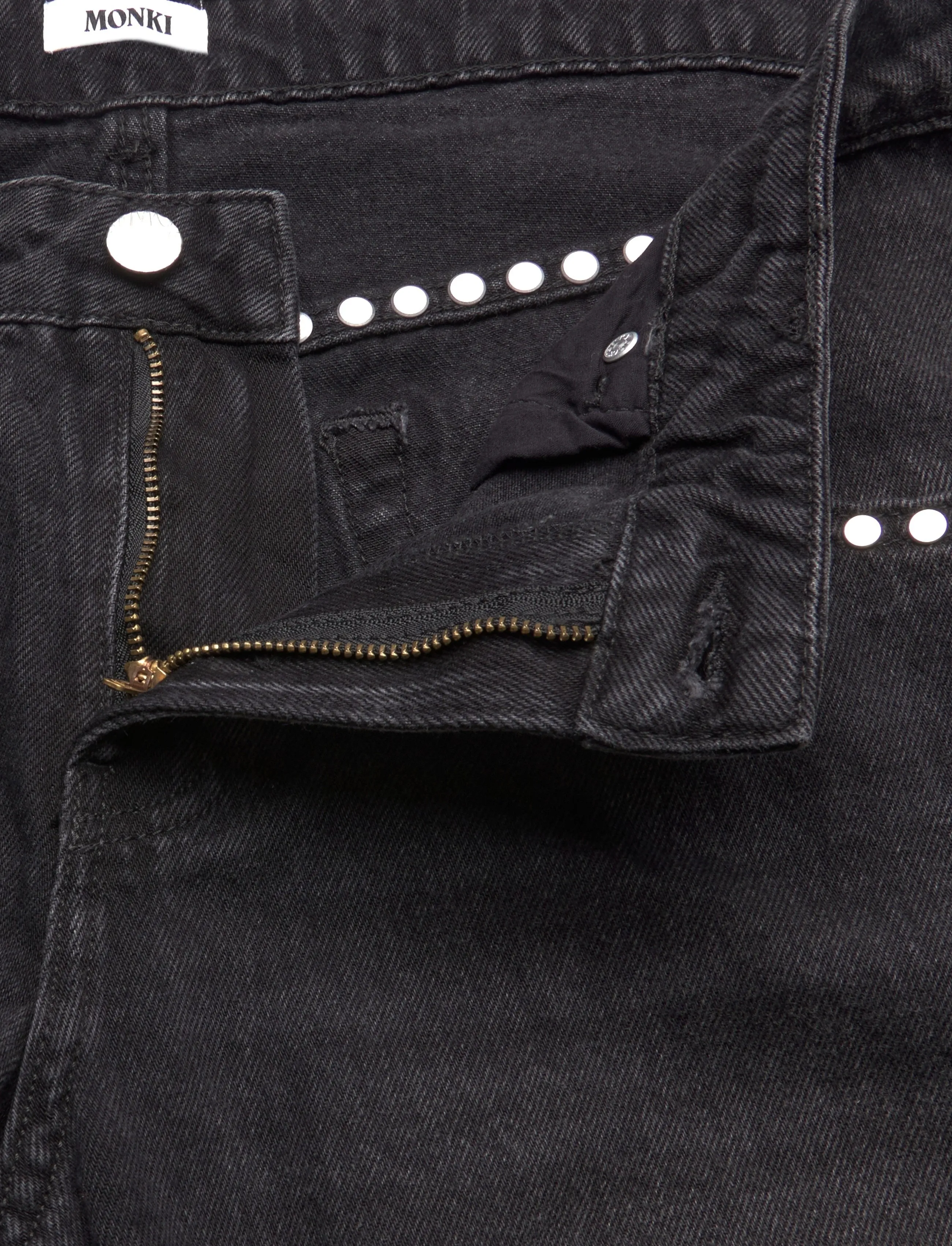 Monki - Imoo Straight Studded Jeans - gerade jeans - washed black - 3