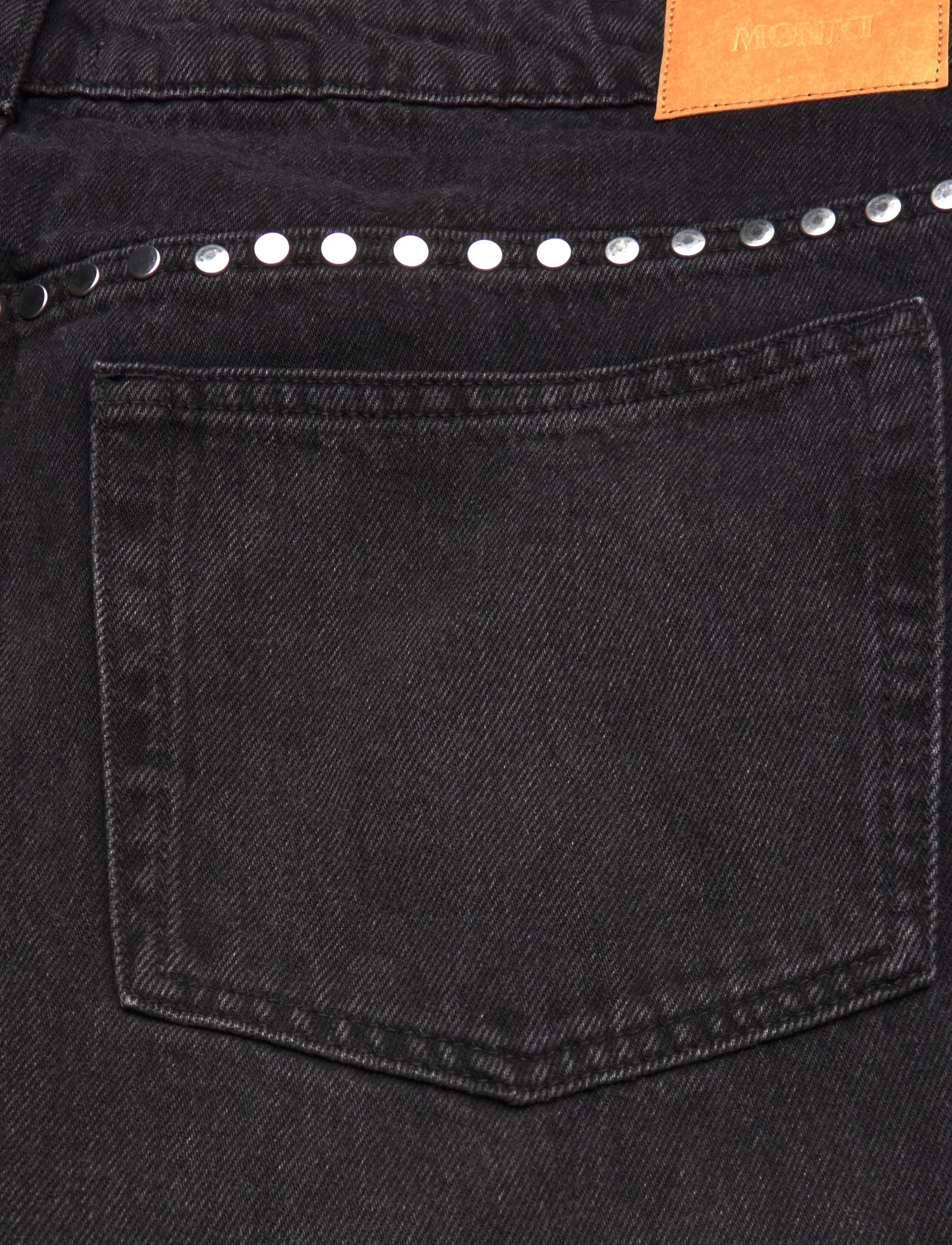Monki - Imoo Straight Studded Jeans - gerade jeans - washed black - 4