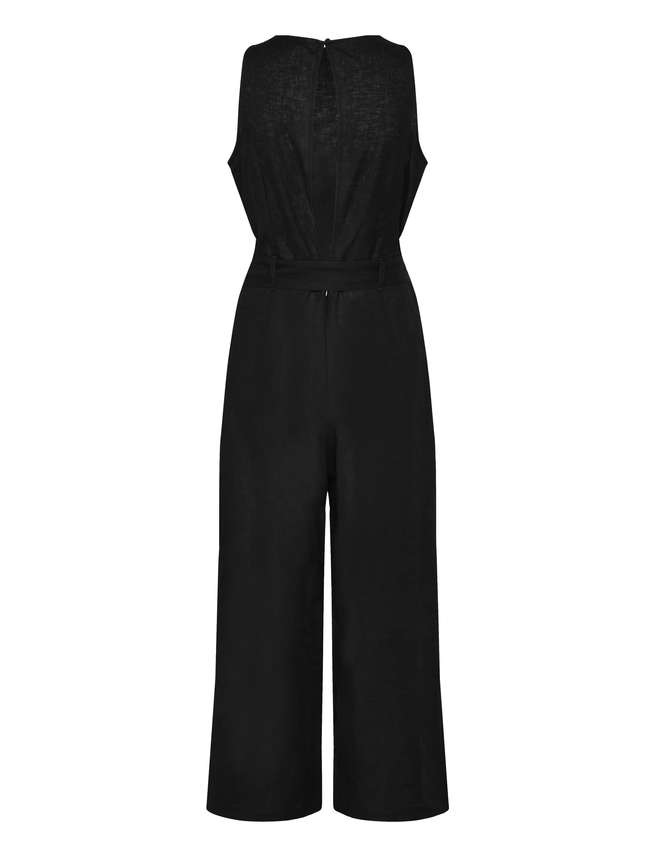 Monki - Linen jumpsuit - modetrender - black dark - 1