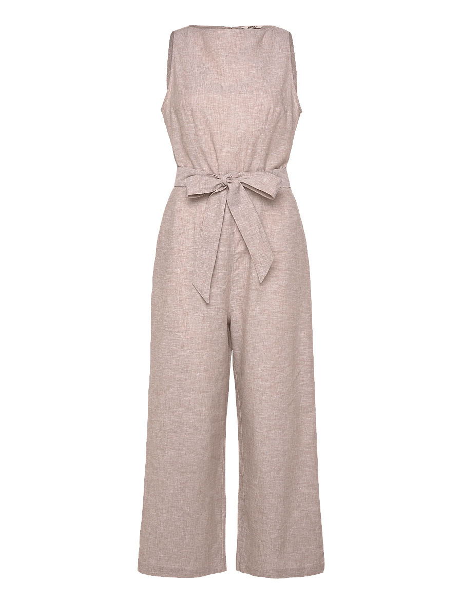 Monki - Linen jumpsuit - modetrender - mole dusty light - 0