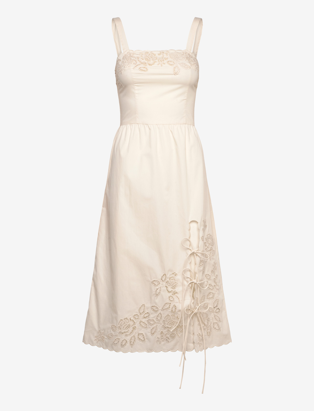 Monki - Broderi anglais dress - sommerkjoler - white light - 0
