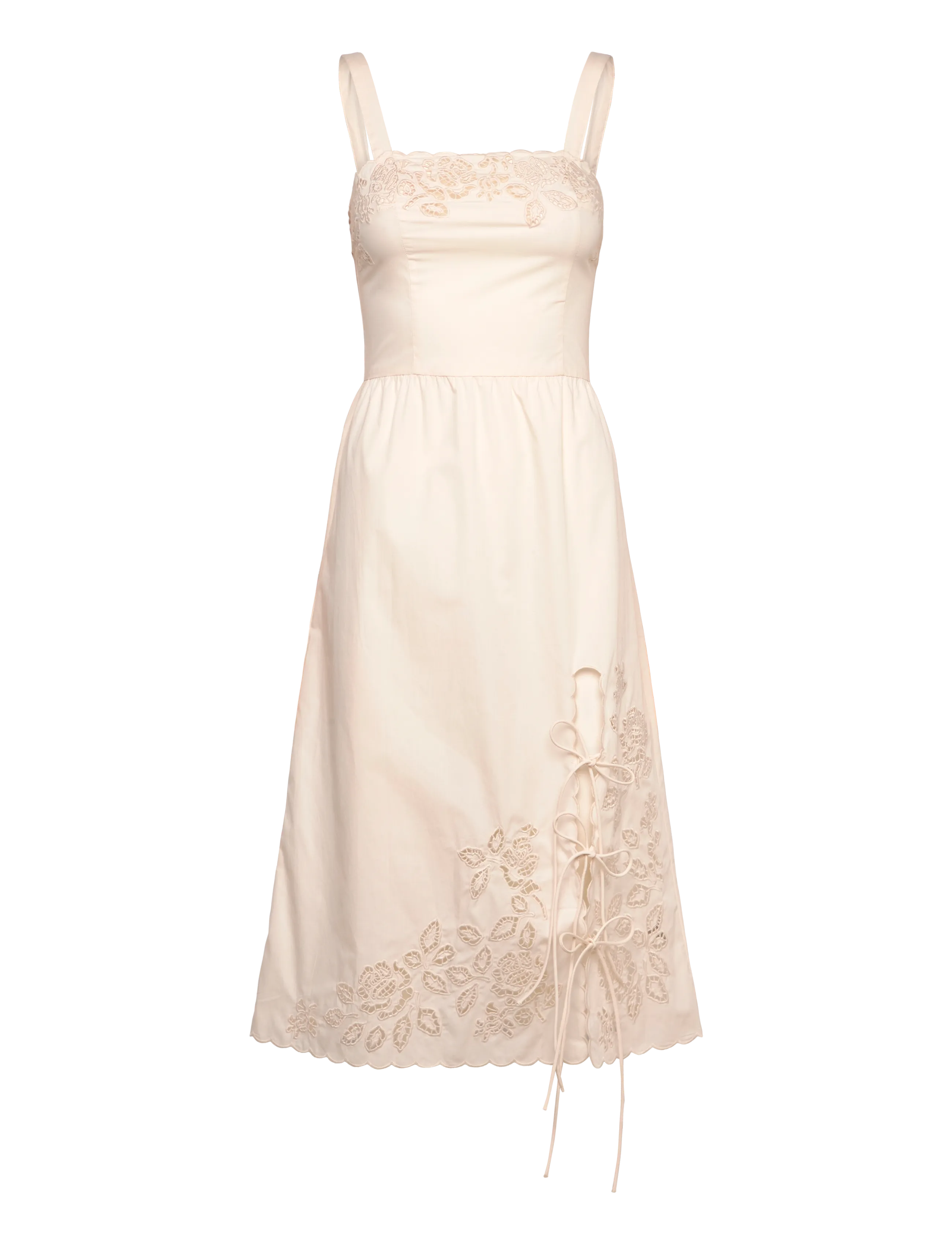 Monki Broderi anglais dress - Festtøj - WHITE LIGHT / cream
