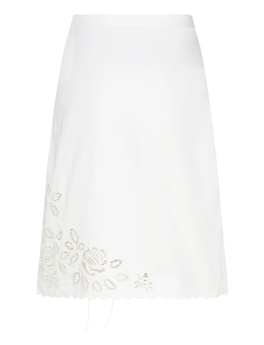 Monki - Broderie Anglais Skirt - midi-röcke - white light - 2