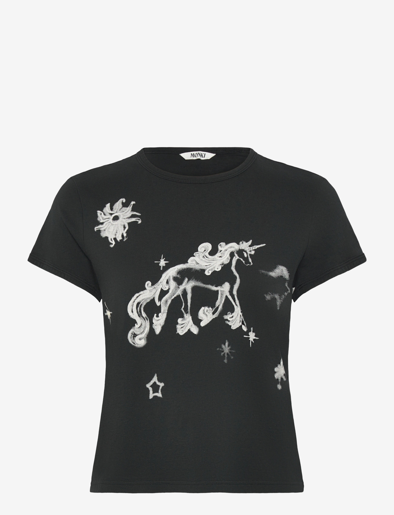 Monki - PRINTED BABY TEE - t-shirts - black dark - 0