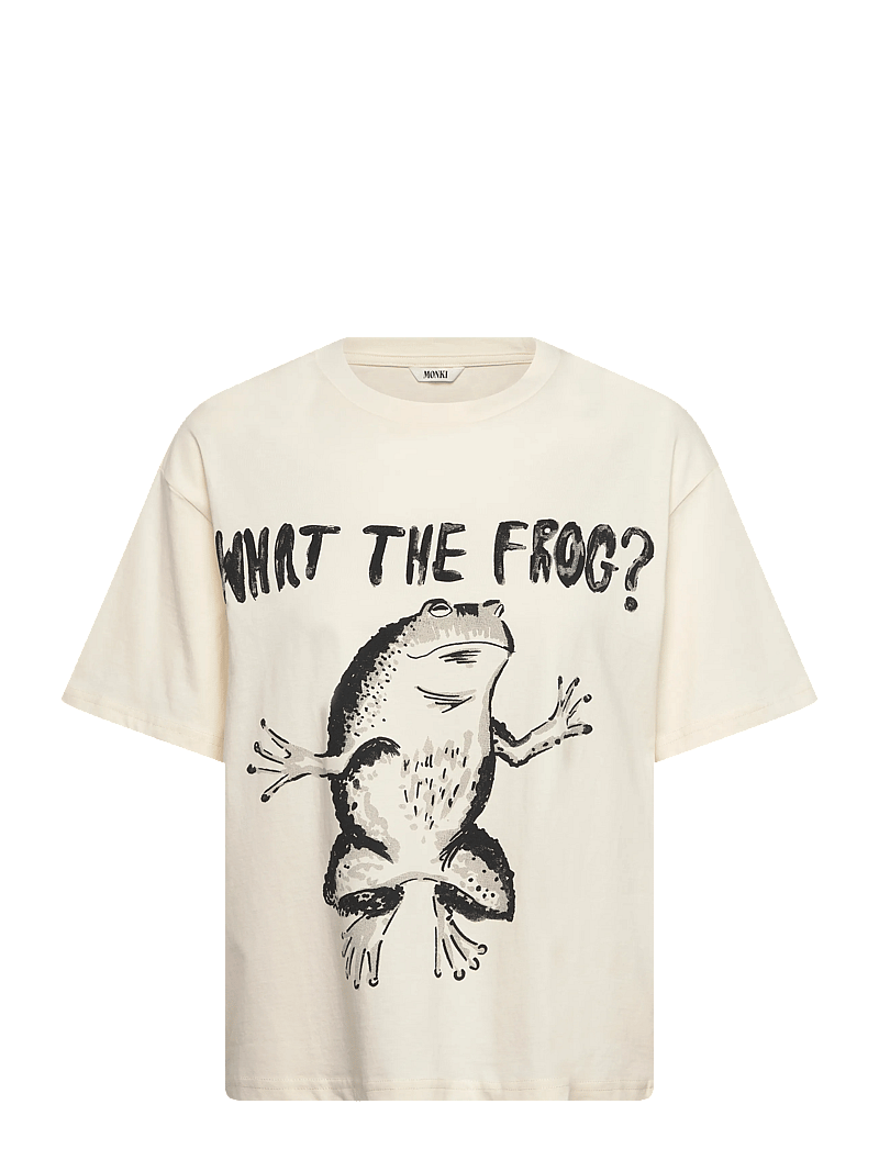 Monki - Printed Boxy T-shirt - t-shirts - white dusty light - 0