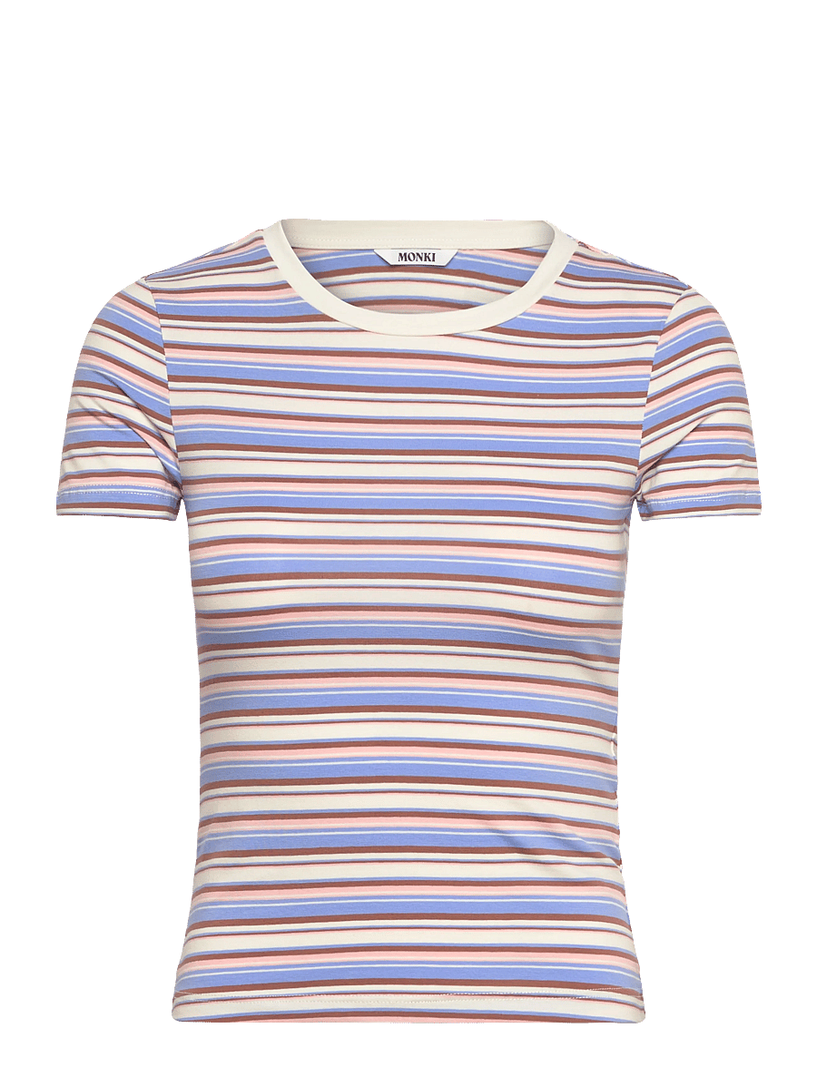 Monki - Tight Mini T-shirt - t-shirts - blue medium - 0