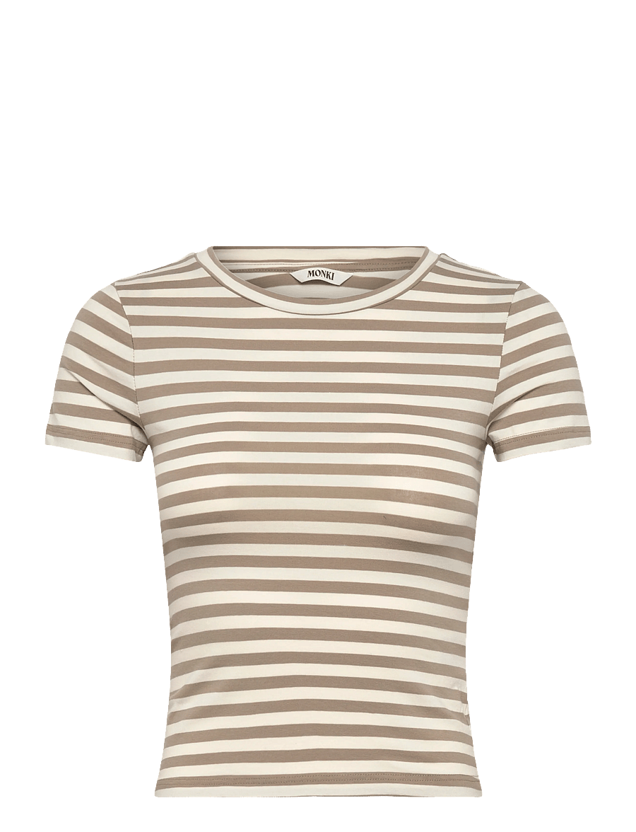 Monki - Tight Mini T-shirt - t-shirts - khaki green dusty light - 0