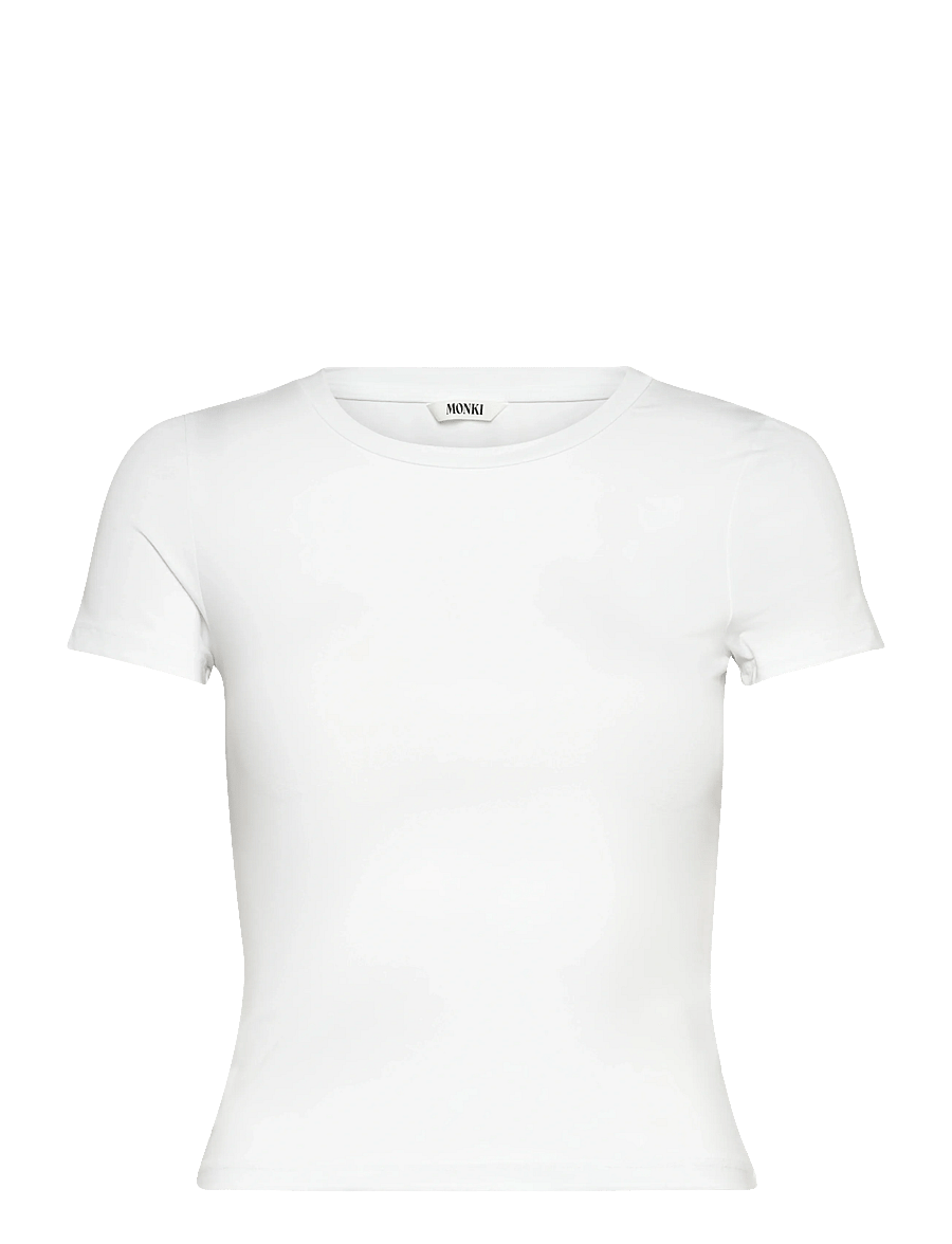 Monki - Tight Mini T-shirt - t-shirts - white light - 0