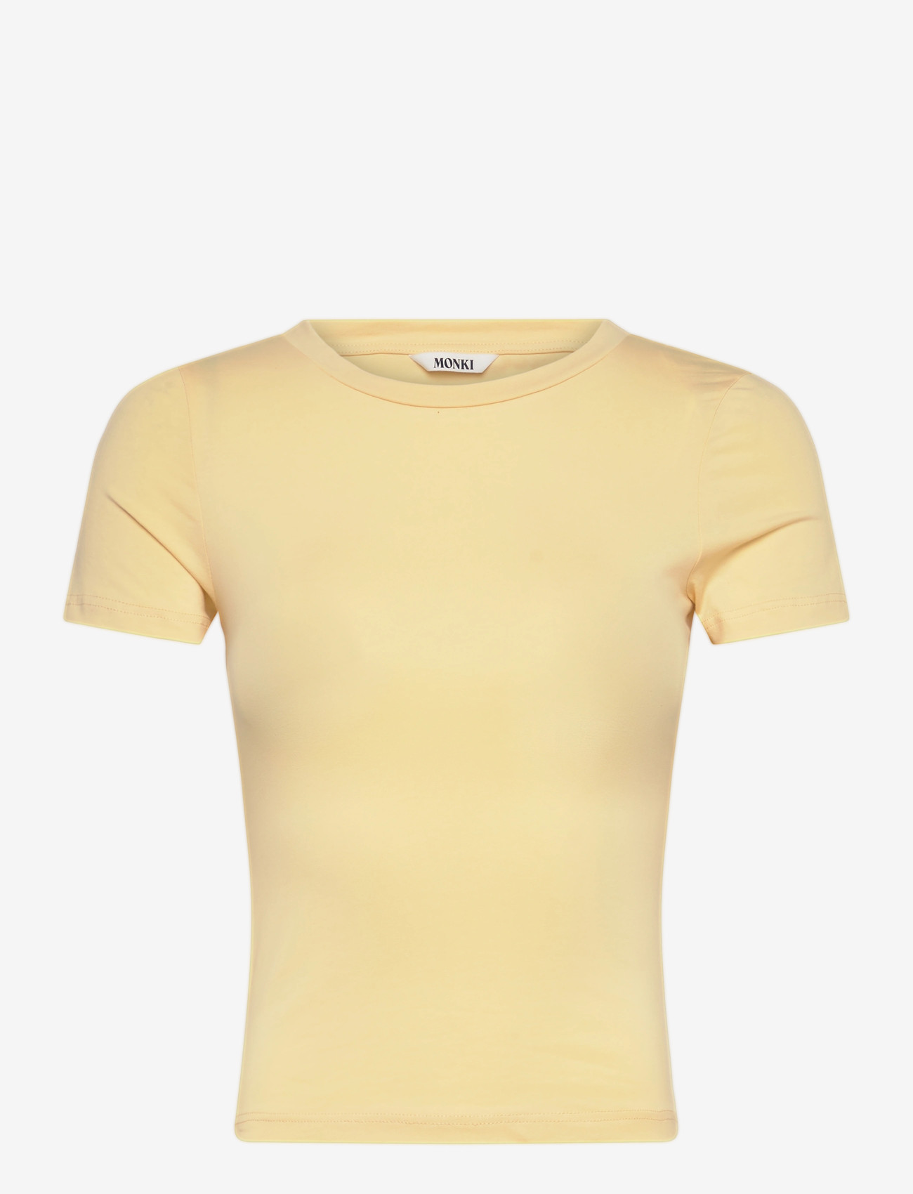 Monki - Tight Mini T-shirt - crop tops - yellow light - 0