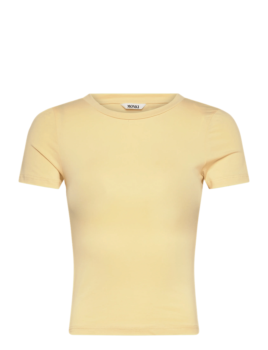 Monki - Tight Mini T-shirt - t-shirts - yellow light - 0