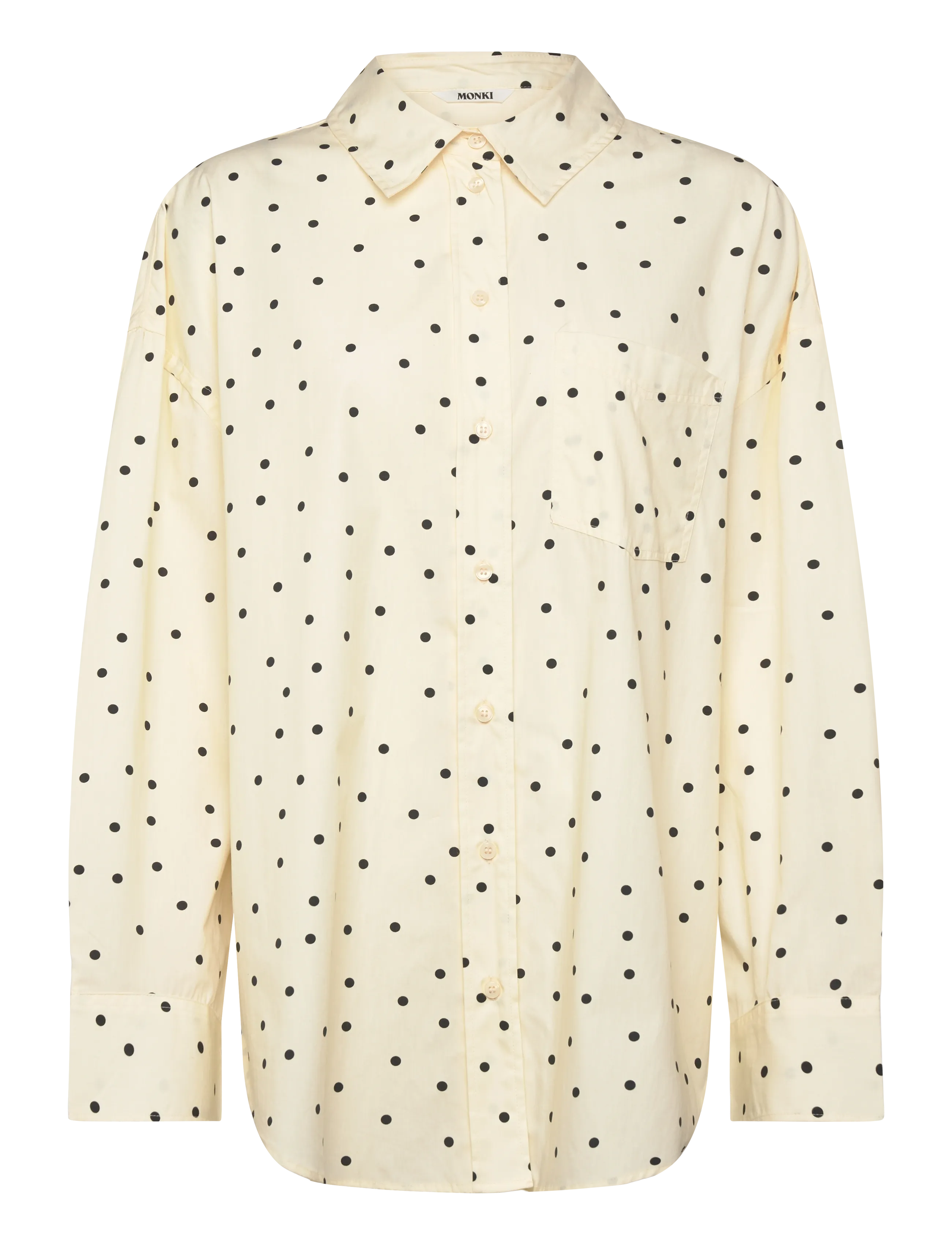 Monki Oversized cotton shirt - Langærmede skjorter - YELLOW DUSTY LIGHT / cream
