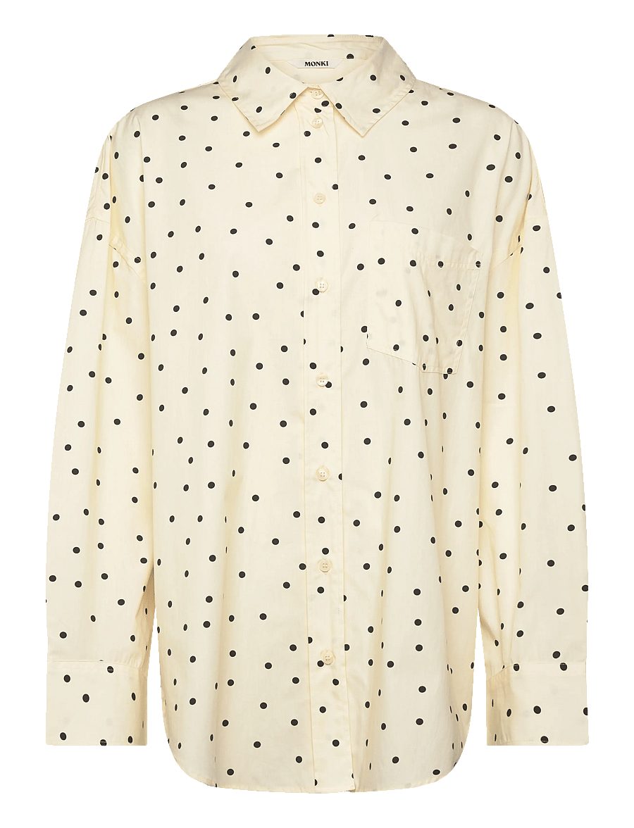 Monki - Oversized cotton shirt - langærmede skjorter - yellow dusty light - 0