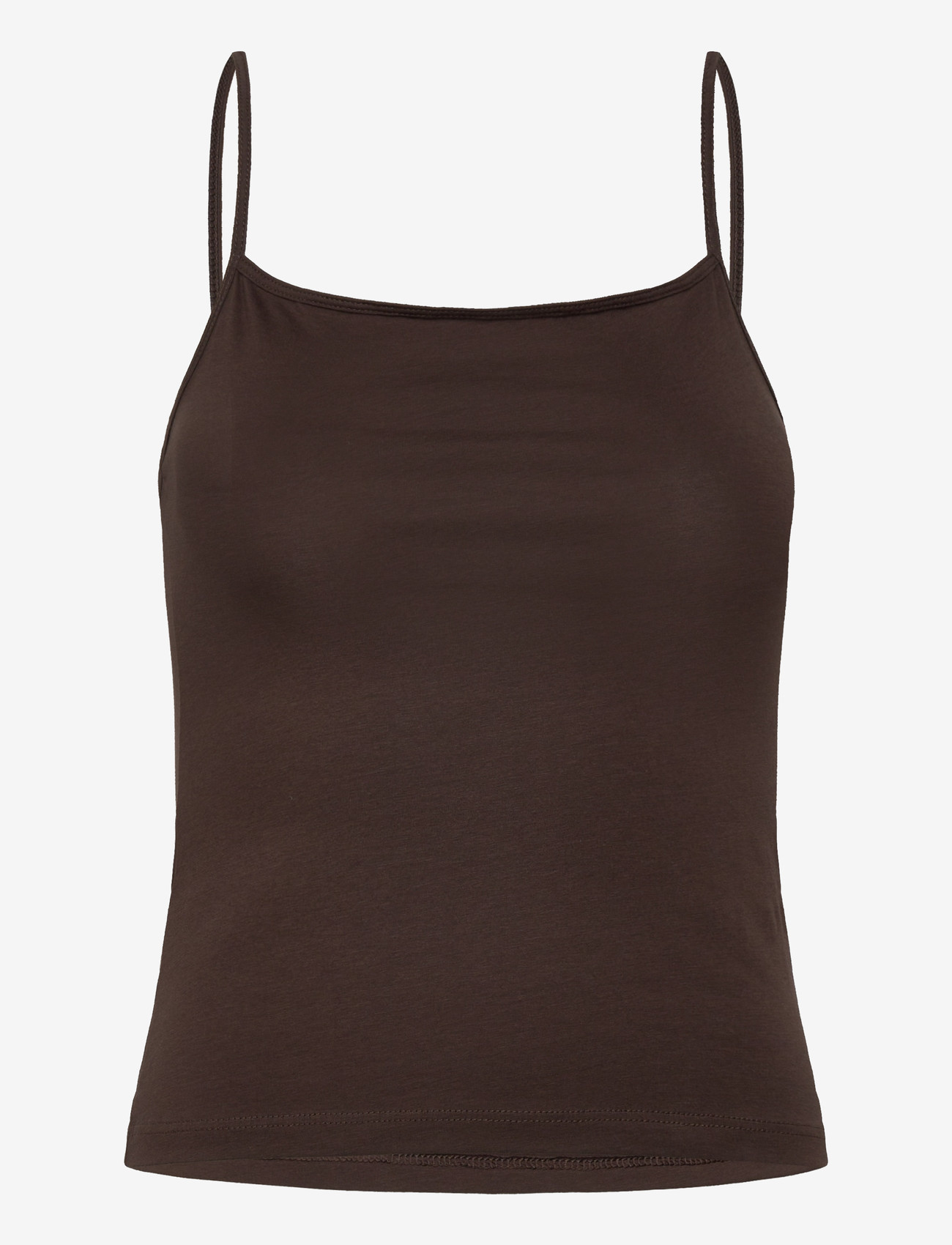 Monki - Squared strap top - linnen - brown dark - 0