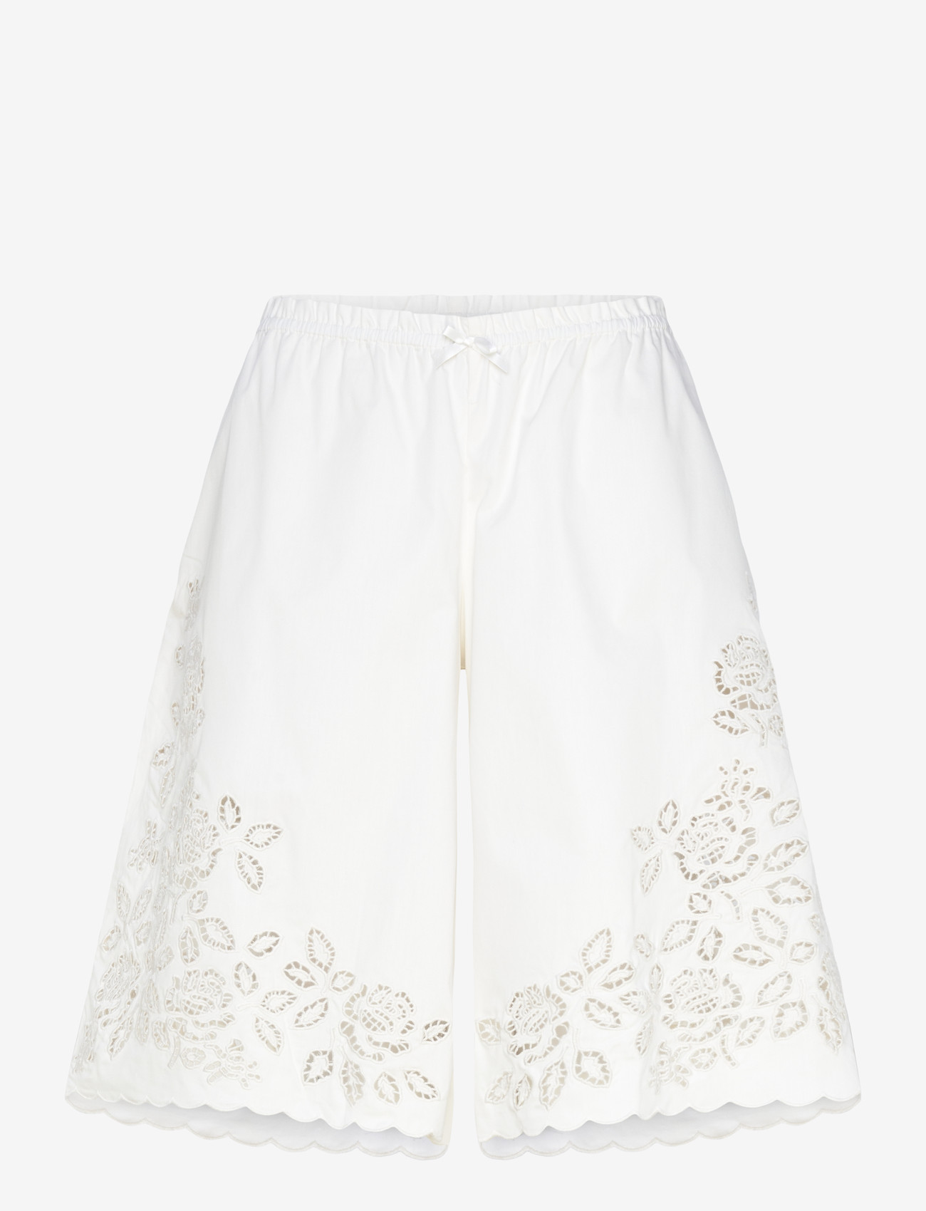 Monki - Broderi anglais jorts - kasdienio stiliaus šortai - white light - 0