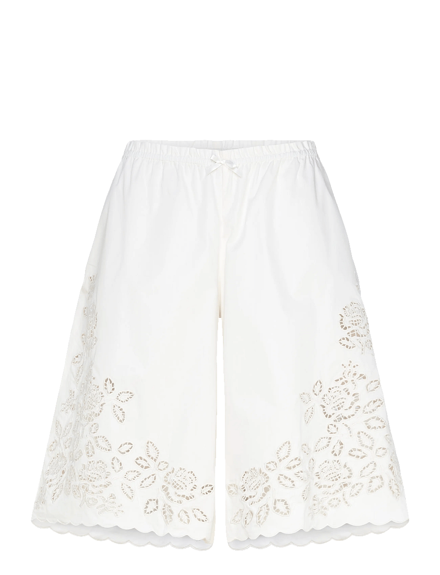 Monki - Broderi anglais jorts - casual shorts - white light - 1