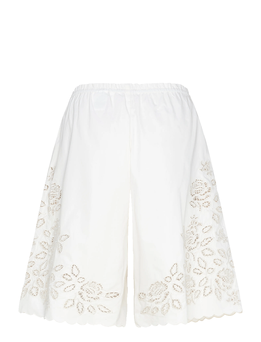 Monki - Broderi anglais jorts - casual shorts - white light - 2
