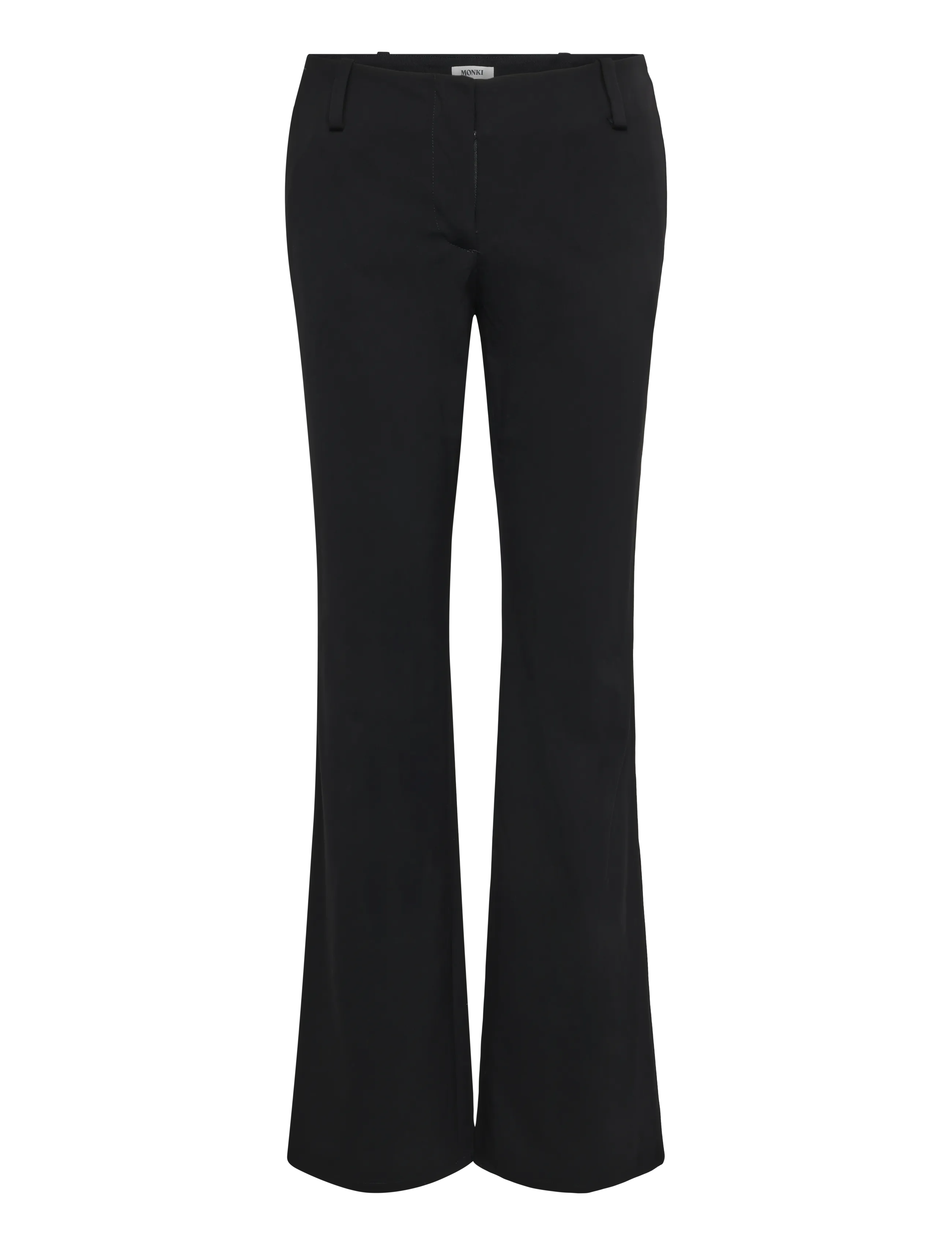 Monki Straight Trousers - Vardagsstil - BLACK DARK / black