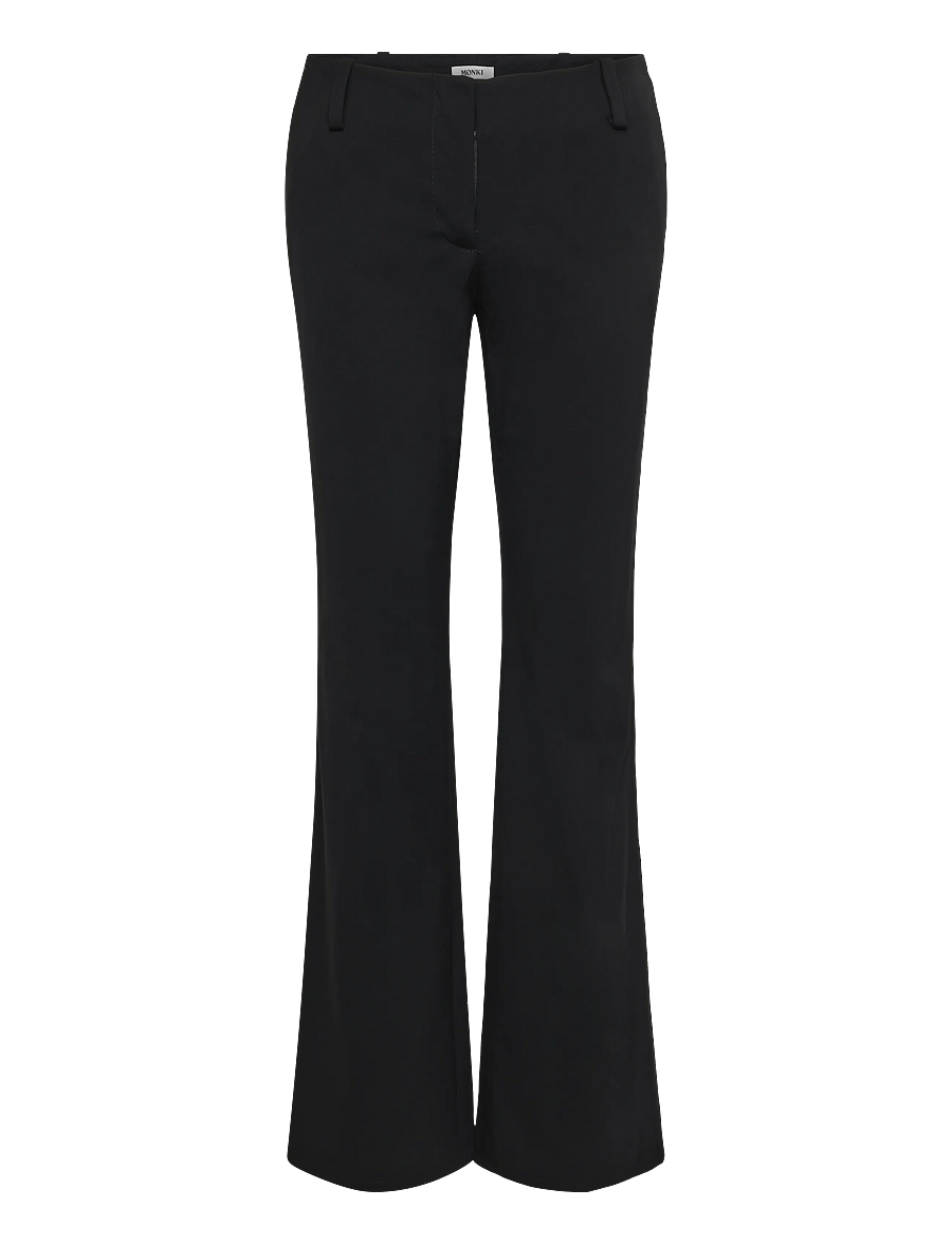 Monki - Straight Trousers - alt laiad püksid - black dark - 0