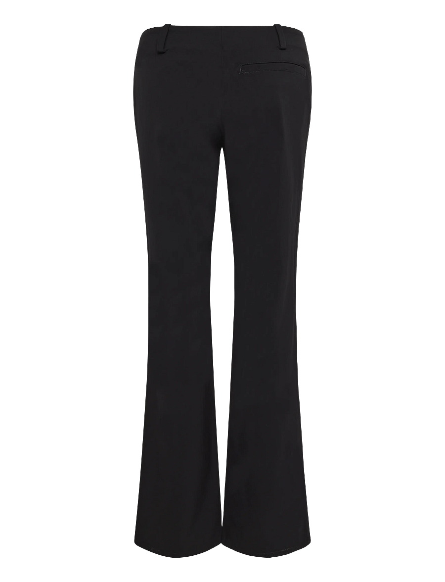 Monki - Straight Trousers - alt laiad püksid - black dark - 1