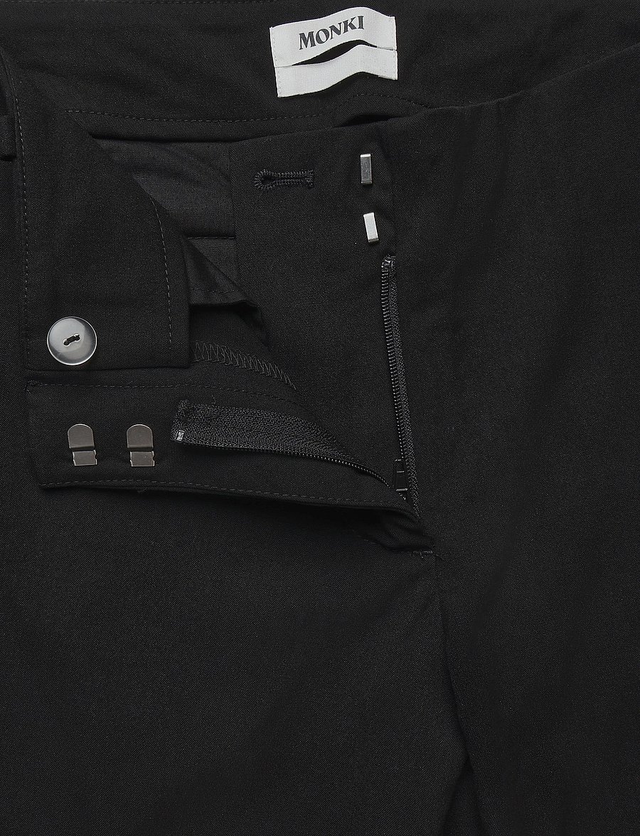 Monki - Straight Trousers - alt laiad püksid - black dark - 3
