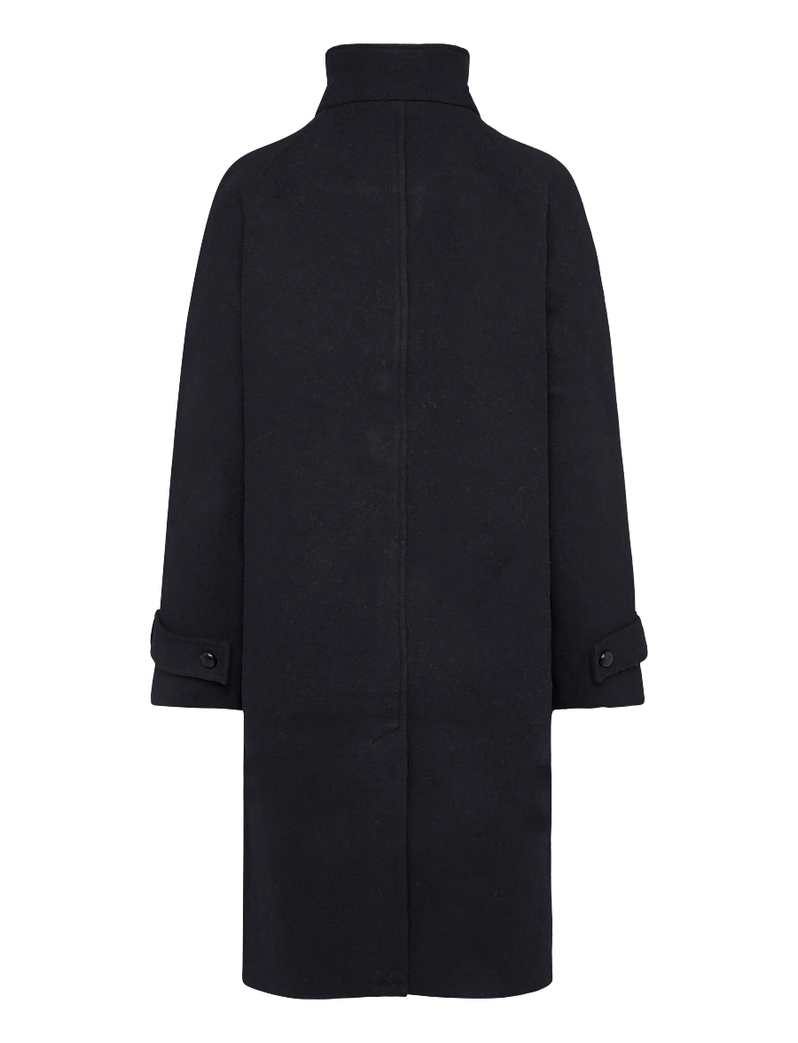 Monki - Funnel Neck Wool Coat - talvejoped - blue dark - 1