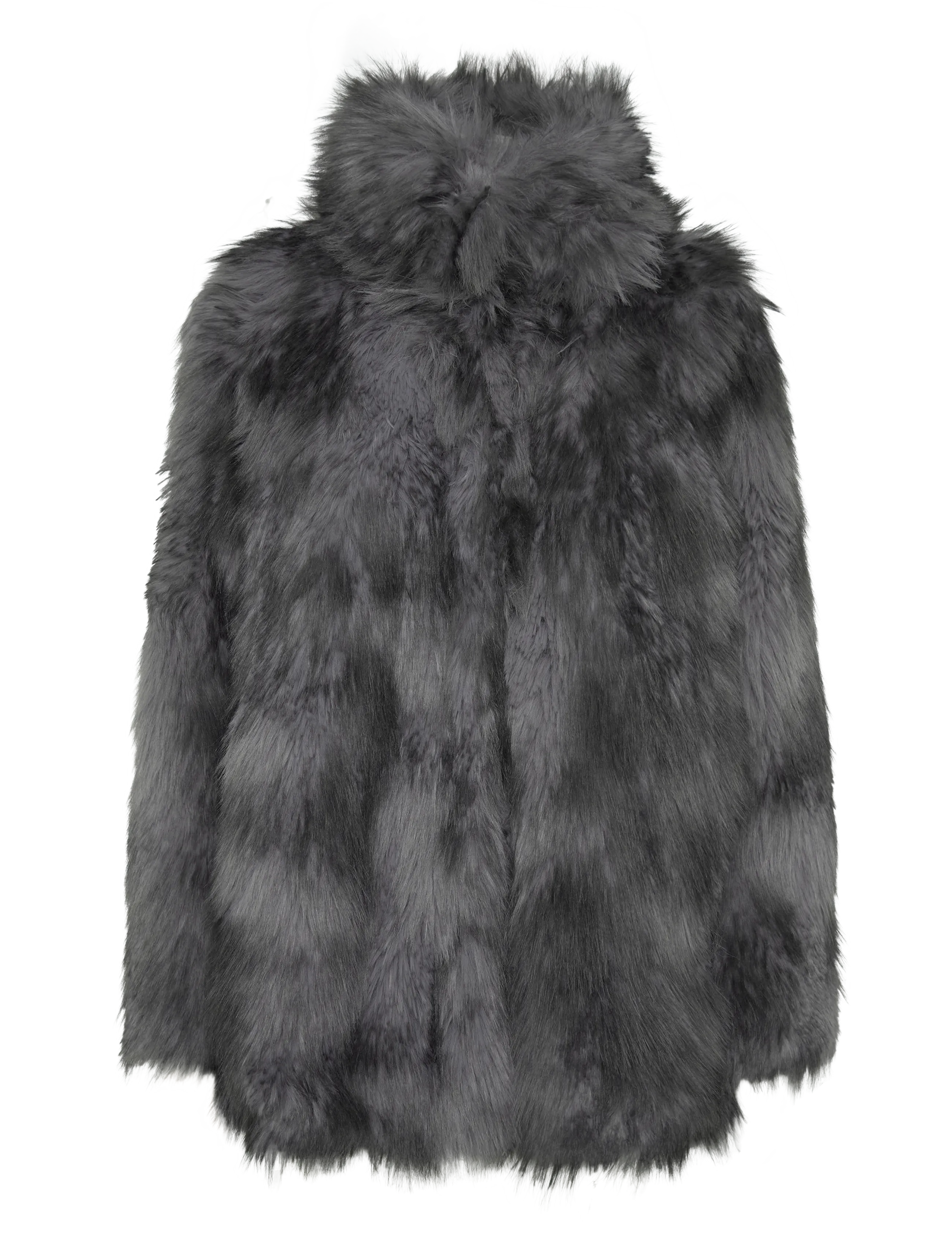 Monki Relaxed faux fur jacket - Joped ja mantlid - GREY DARK / grey