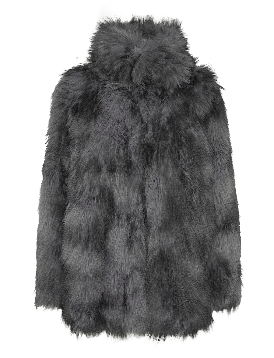Monki - Relaxed faux fur jacket - kunstkarusnahk - grey dark - 0