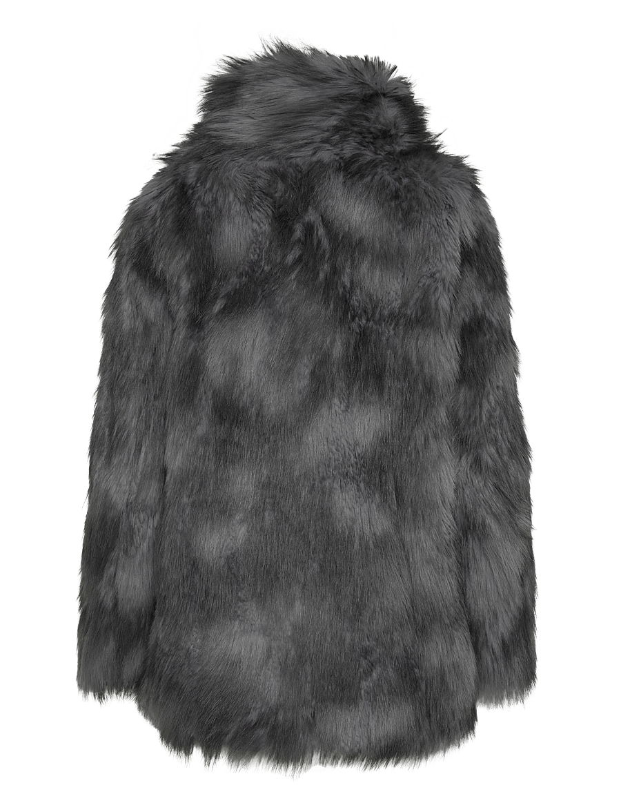 Monki - Relaxed faux fur jacket - kunstkarusnahk - grey dark - 1