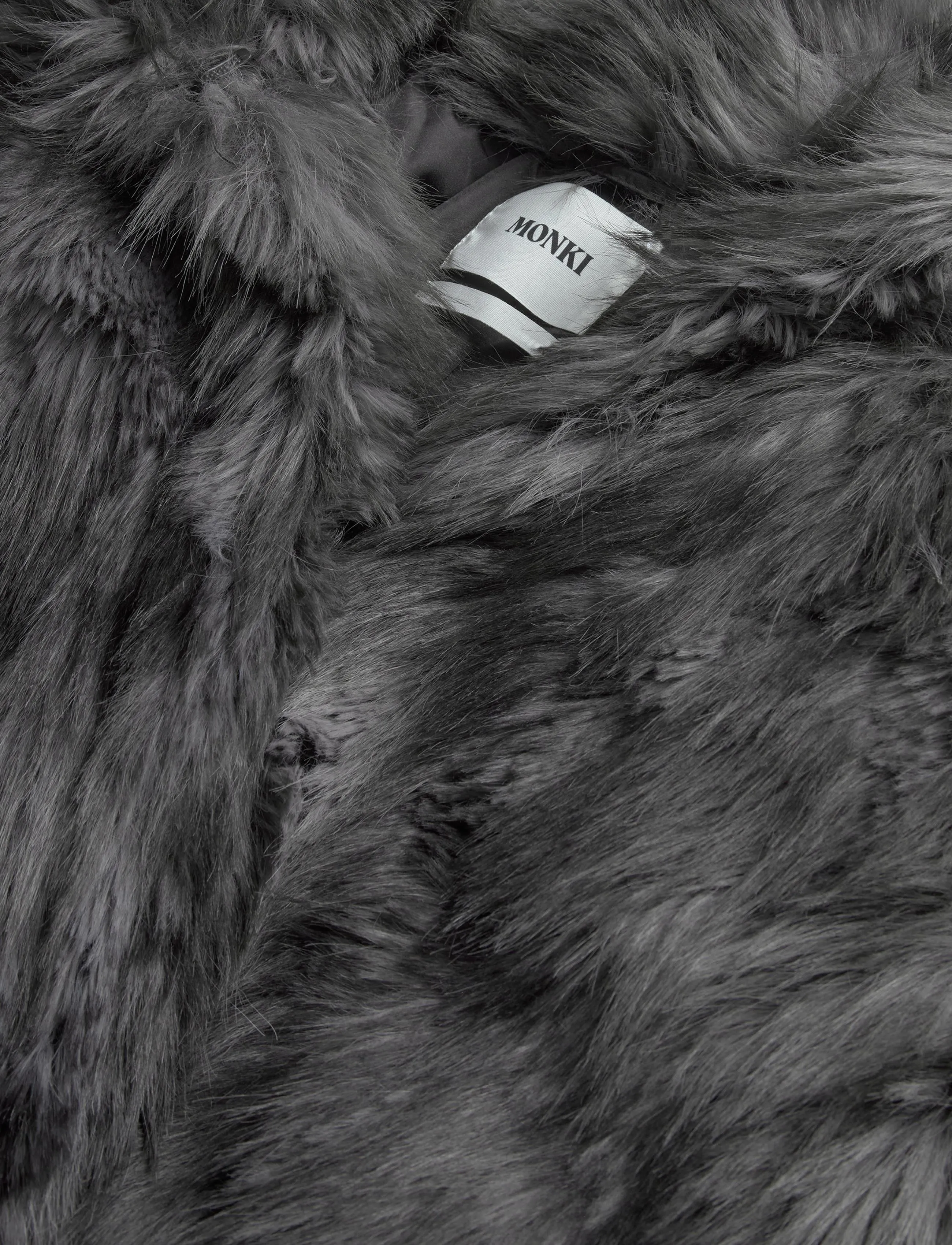 Monki - Relaxed faux fur jacket - kunstkarusnahk - grey dark - 2