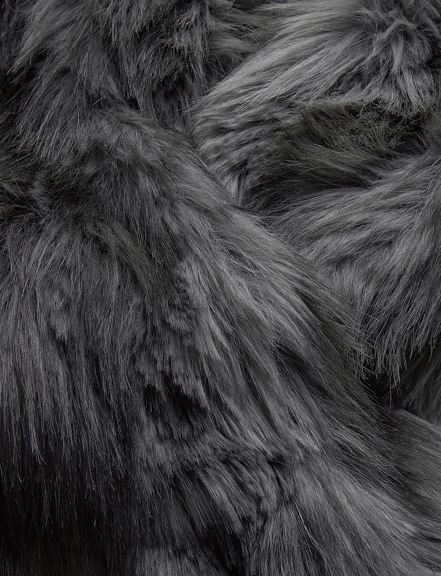 Monki - Relaxed faux fur jacket - kunstkarusnahk - grey dark - 3