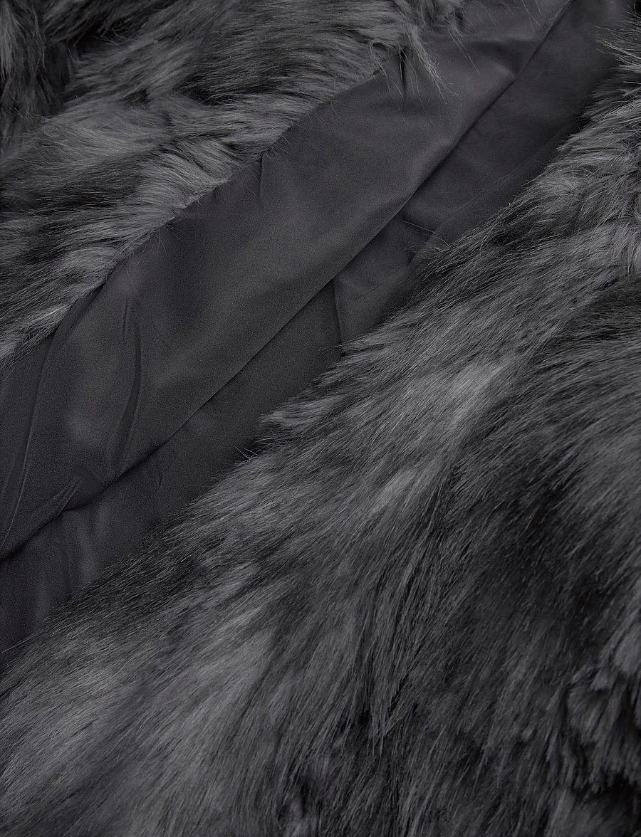 Monki - Relaxed faux fur jacket - kunstkarusnahk - grey dark - 4